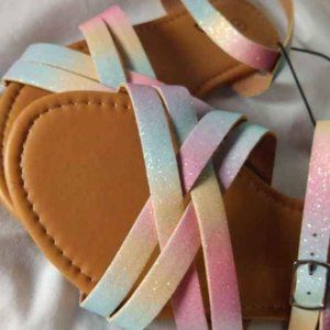 Girls pastel glitter sandals